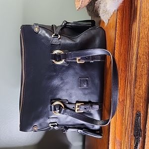 (MAKE OFFER) Dooney & Bourke Florentine Leather Double Strap Tassel Satchel